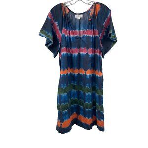 Velvet by Graham & Spencer Tie Dye Shift Dress Short Sleeve Size Medium